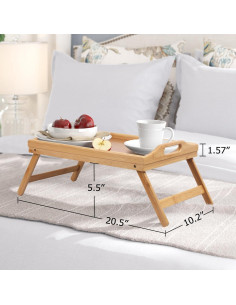 Mesa Bandeja de Cama Artmeer de Bambú Plegable 52x26cm 2
