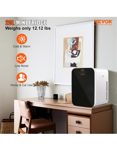 Mini Refrigerador VEVOR 20L Negro para Cuidado de Piel y Bebidas