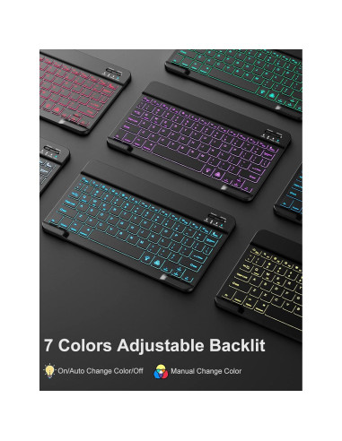 Funda de teclado Hamile para iPad 10.2" y 10.5" - Retroiluminada