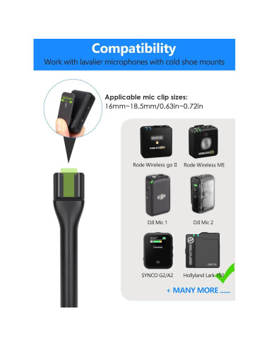 Mango de Micrófono Lavalier YOUSHARES para Rode y DJI - Incluye Filtro y Bandera