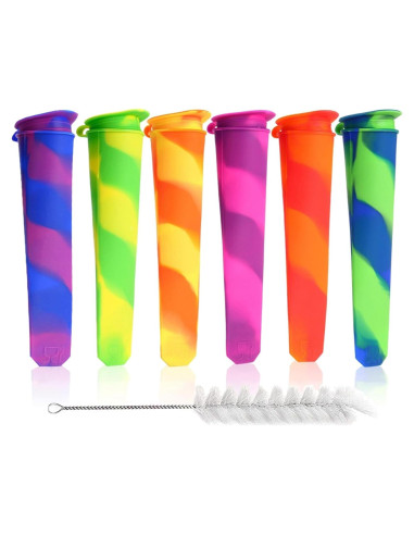 Moldes de Paletas de Hielo Wpunwen Silicona 6 Pcs Multicolor