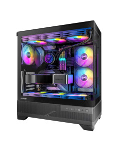 Caja de PC Gamer Okinos Aqua 7 ARGB Negra 6 Ventiladores 120mm
