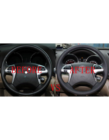 Cubierta de Volante de Cuero Genuino Eiseng para Toyota 15" Cubierta de Volante de Cuero Genuino Eiseng para Toyota 15"