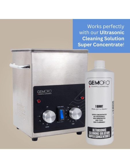 Limpiador de Joyas Ultrasonico GemOro 1.89L Acero Inoxidable Limpiador de Joyas Ultrasonico GemOro 1.89L Acero Inoxidable