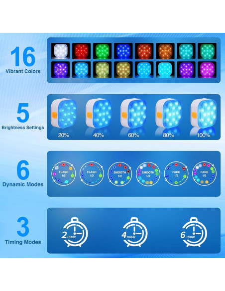 Luces de Piscina LED Recargables Leedpart IP68 16 Colores Luces de Piscina LED Recargables Leedpart IP68 16 Colores