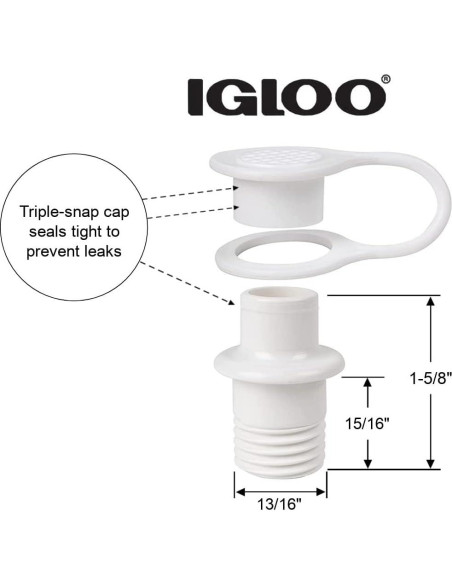 Tapón de Drenaje Igloo Triple Clic para Enfriadores 2.22 cm Tapón de Drenaje Igloo Triple Clic para Enfriadores 2.22 cm
