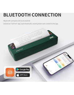 Impresora Portátil Rongta PN81 Inalámbrica 300DPI Bluetooth Verde 2