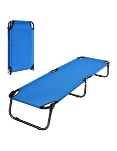 Cama de Camping Plegable Goplus 190.5x55.9 cm Azul