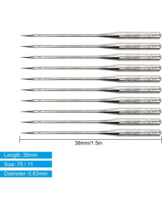 Paquete de 30 Agujas de Coser Holdware 75/11 para Bordado 2