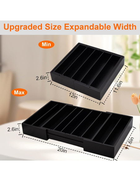 Organizador de Cajones de Bambú MinBoo - Soporte Expandible para K Cup y Té Organizador de Cajones de Bambú MinBoo - Soporte Expandible para K Cup y Té