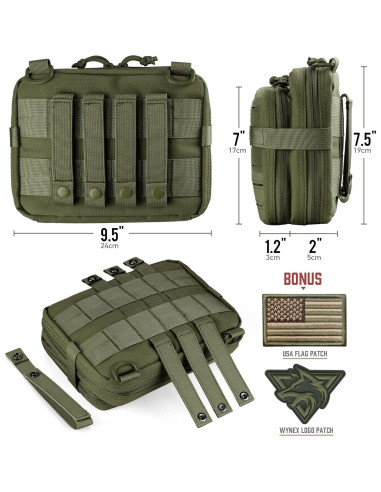 Bolsa Táctica Molle WYNEX Verde Militar 24.13x19.05 cm