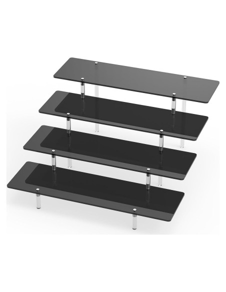 Soporte de Acrílico Negro 4 Niveles CHONOVO para Cosméticos y Figuras Soporte de Acrílico Negro 4 Niveles CHONOVO para Cosméticos y Figuras