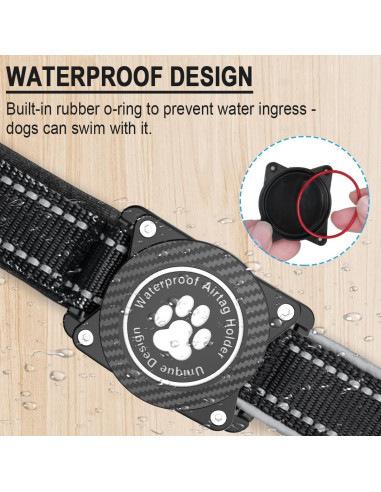 Collar para Perros Airtag OKVSKO Negro S Reflectante Impermeable