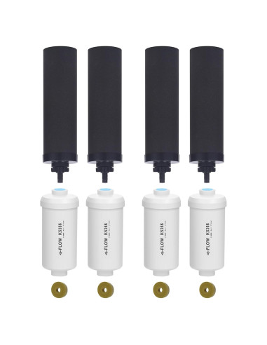 Reemplazo Filtro de Agua FACHIOO para Berkey - 4 Filtros Carbono y Fluoruro