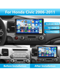 Estéreo de Coche Android Podofo 10.1" para Honda Civic 2006-2011 2
