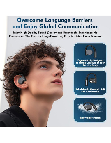 Auriculares Inalámbricos de Traducción en Tiempo Real OWS - 144 Idiomas