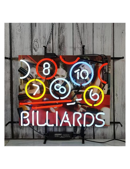 Cartel de Neón Billar con Logo 61x50.8 cm Hvkeer Cartel de Neón Billar con Logo 61x50.8 cm Hvkeer