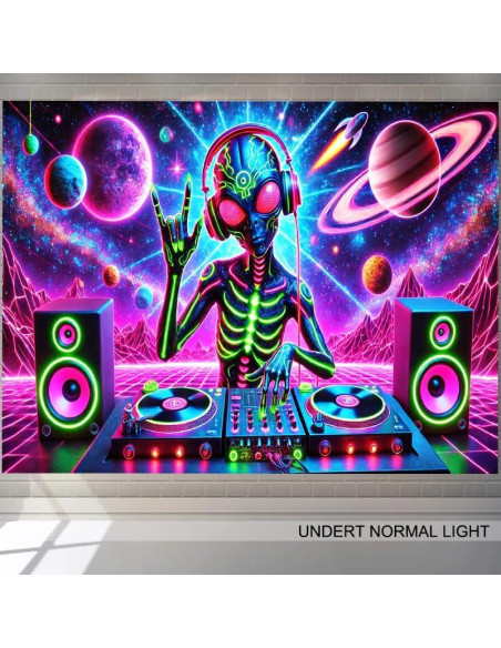 Tapiz de Aliens BlissYard 198x150 cm Fluorescente UV Decoración Tapiz de Aliens BlissYard 198x150 cm Fluorescente UV Decoración