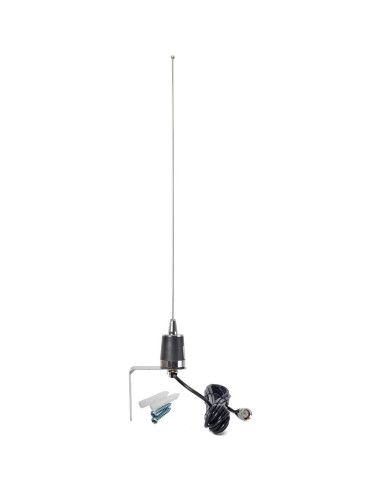 Antena HYS UHF VHF 53.34cm con Soporte NMO y Cable 3.96m