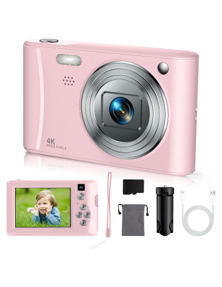 Cámara Digital Vibagary A15 FHD 1080P para Niños Rosa Cámara Digital Vibagary A15 FHD 1080P para Niños Rosa