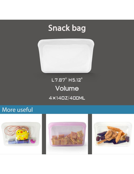 Bolsas de Silicona Reutilizables KVK - 4 Unidades 397g Bolsas de Silicona Reutilizables KVK - 4 Unidades 397g