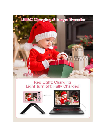 Cámara Digital Vibagary A15 FHD 1080P para Niños Rosa Cámara Digital Vibagary A15 FHD 1080P para Niños Rosa