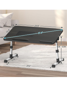 Escritorio Plegable para Laptop Slendor Negro Ajustable con Ventilador 2