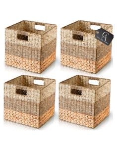 Cestas de Almacenamiento de Mimbre Natural Chi An Home 26.7cm - Paquete de 4