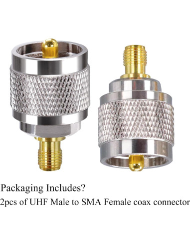Adaptador Coaxial SMA Femenino a PL259 Masculino 2PCS