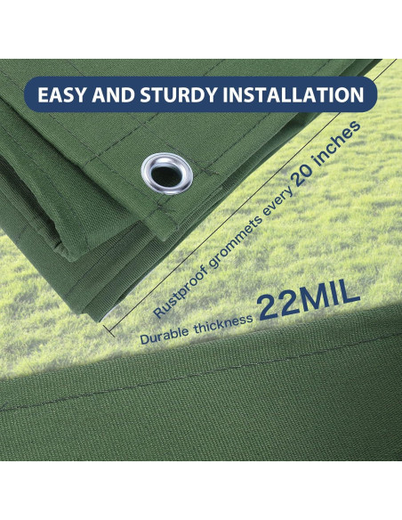 Lona de Lienzo 5x7 Ezcasch Resistente al Agua 22 Mil Verde Lona de Lienzo 5x7 Ezcasch Resistente al Agua 22 Mil Verde