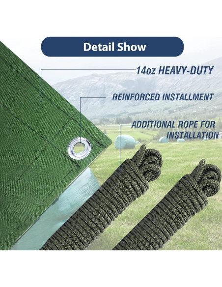 Lona de Lienzo 5x7 Ezcasch Resistente al Agua 22 Mil Verde Lona de Lienzo 5x7 Ezcasch Resistente al Agua 22 Mil Verde