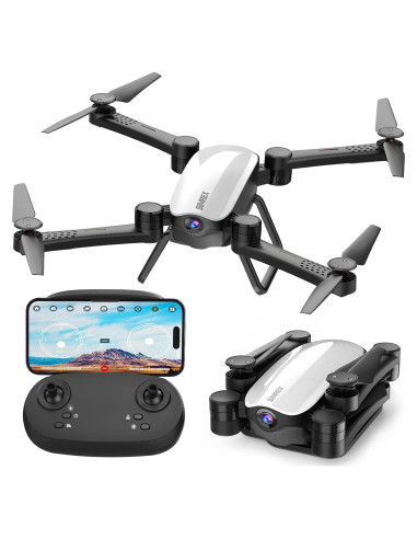 Dron SIMREX X900 Cuadcóptero HD 1080P Plegable Blanco Mate