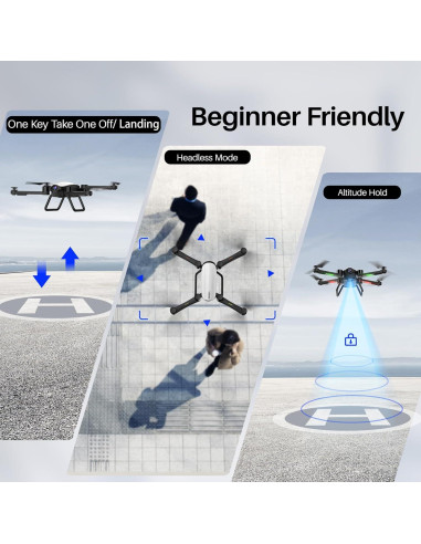 Dron SIMREX X900 Cuadcóptero HD 1080P Plegable Blanco Mate