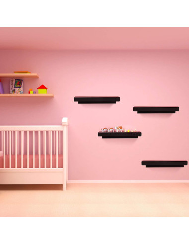 Estante Flotante de Acrílico Blulu 14" Negro - 8 Unidades