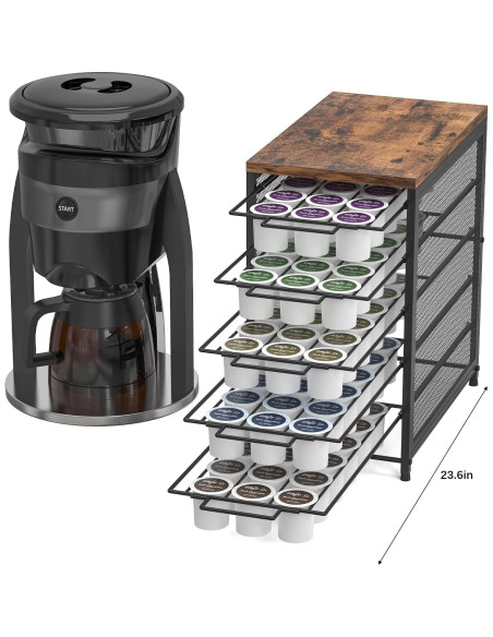 Organizador de Cajones para K Cups NOVIMANGO 5 Niveles 90 Cápsulas Organizador de Cajones para K Cups NOVIMANGO 5 Niveles 90 Cápsulas