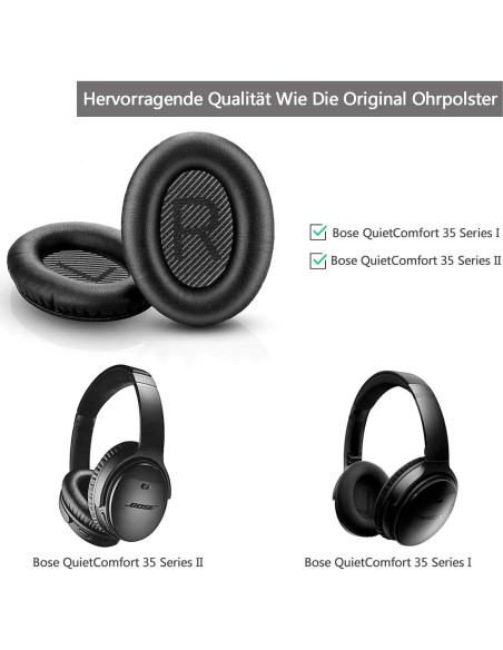 Almohadillas de Reemplazo Bose QuietComfort 35 QC35 II Negro Almohadillas de Reemplazo Bose QuietComfort 35 QC35 II Negro