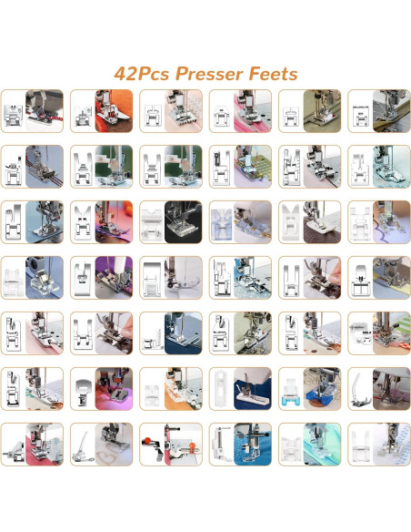 Kit de Prensatelas 42 Piezas para Máquina de Coser XBA Kit de Prensatelas 42 Piezas para Máquina de Coser XBA