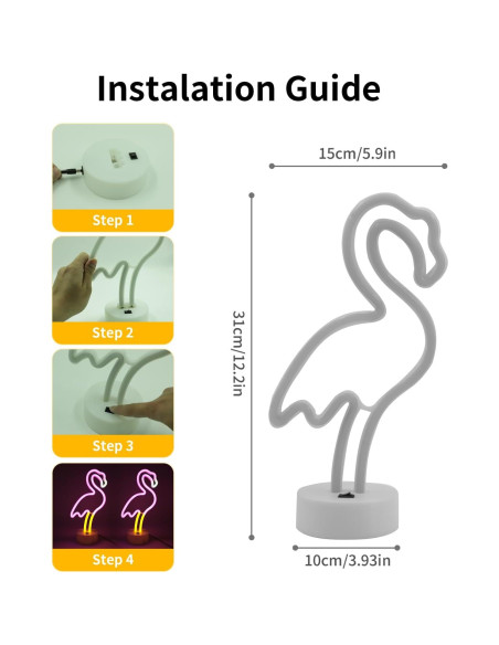 Luz de Neón Flamingo UrsaMajor 2Pack Decoración LED Luz de Neón Flamingo UrsaMajor 2Pack Decoración LED