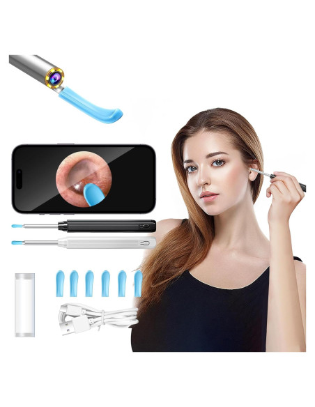 Limpiador de Cerumen ERYITRDK con Cámara HD y 6 Cubiertas Limpiador de Cerumen ERYITRDK con Cámara HD y 6 Cubiertas