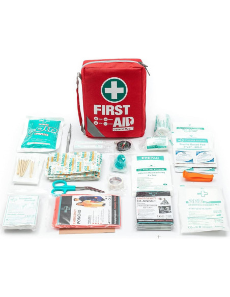 Kit de Primeros Auxilios General Medi - 175 Piezas Compacto Rojo Kit de Primeros Auxilios General Medi - 175 Piezas Compacto Rojo