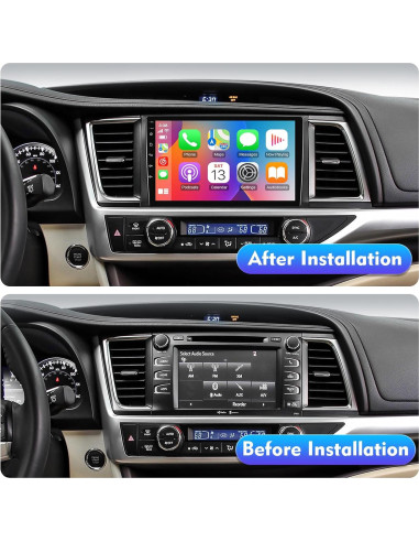Estéreo de Coche FeirTon Android 12 Doble Din 10.1" para Toyota Highlander 2014-2019