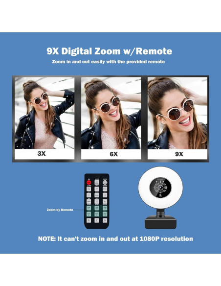 Cámara web 4K YOUPECK con luz anular y micrófono dual Cámara web 4K YOUPECK con luz anular y micrófono dual