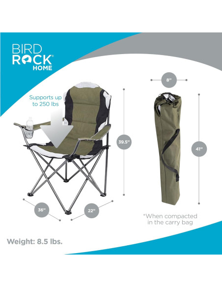 Silla Plegable de Camping Acolchada Mejor de Internet Verde Silla Plegable de Camping Acolchada Mejor de Internet Verde