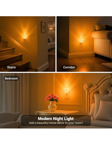 Luz Nocturna Enchufable JandCase Ámbar 1600K - 2 Paquete