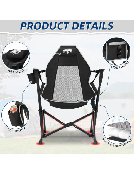Silla de Hamaca Plegable Fragess con Respaldo Ajustable 150kg Silla de Hamaca Plegable Fragess con Respaldo Ajustable 150kg