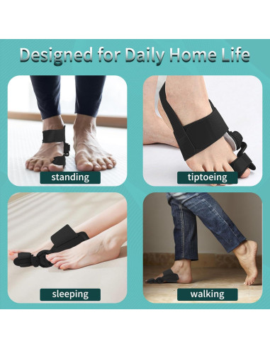 Corrector de Juanetes VEOOK Ajustable Negro para Alivio de Hallux Valgus