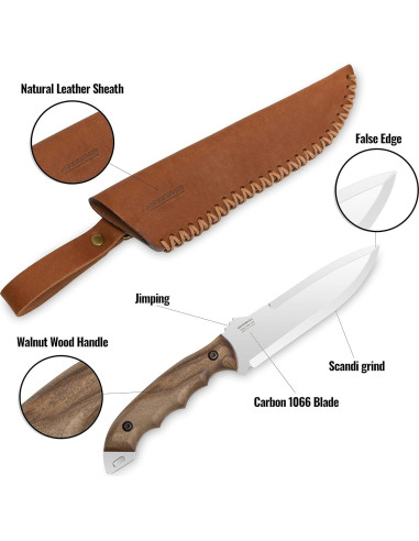 Cuchillo de Caza BPS HK2 - Acero al Carbono 130mm con Funda