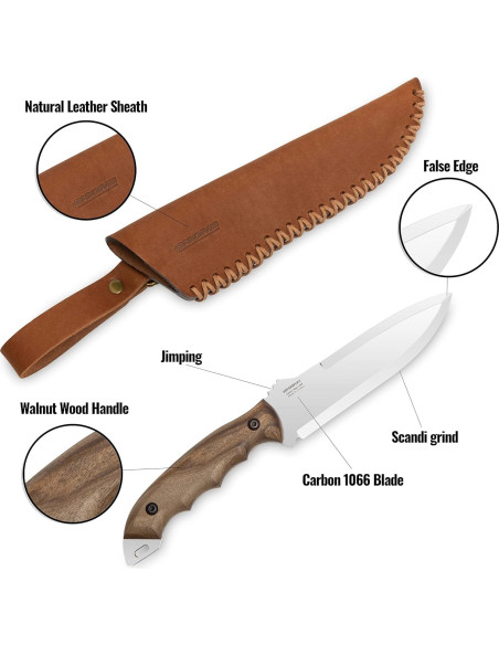 Cuchillo de Caza BPS HK2 - Acero al Carbono 130mm con Funda Cuchillo de Caza BPS HK2 - Acero al Carbono 130mm con Funda