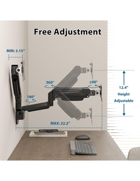 Soporte de Pared Doble Monitor BONTEC 13-32" Ajustable 9kg Soporte de Pared Doble Monitor BONTEC 13-32" Ajustable 9kg