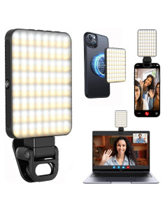 Luz LED Portátil Asmila para Selfie y Video - 3 Modos, Negro